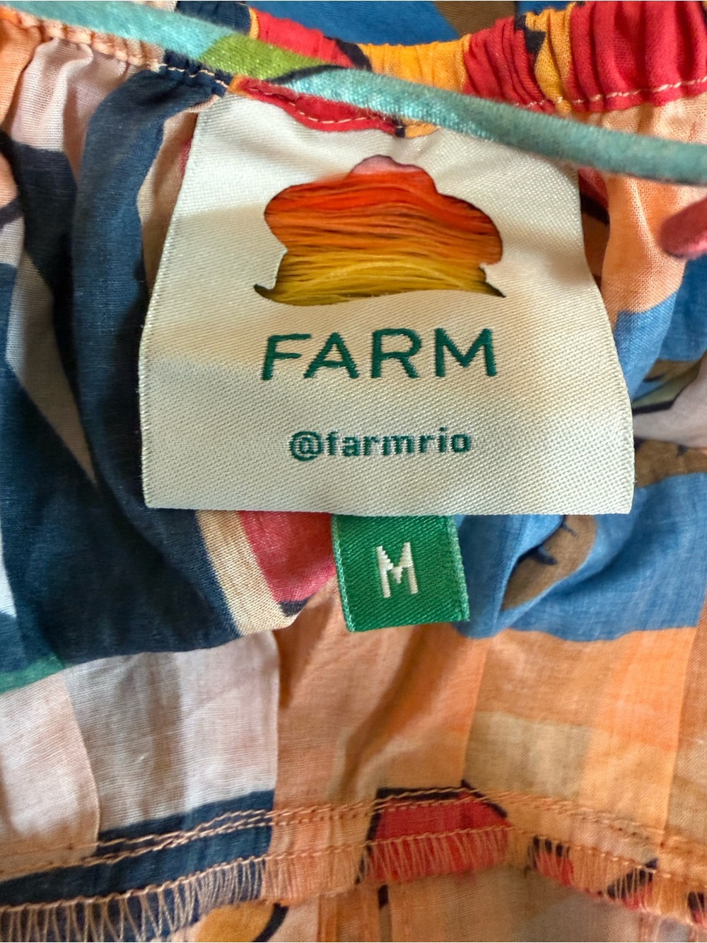 FARM RIO- Vibrant Multi-Color Print Puff Sleeve Maxi Dress (M) - Picture 13 of 16